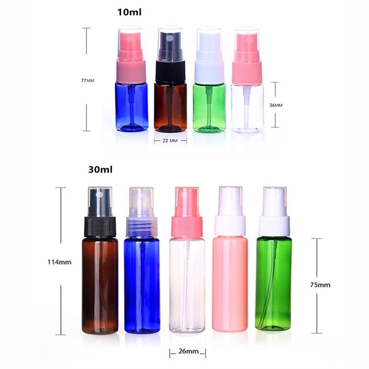 30ML COLORFUL PLASTIC BOTTLE WITH SPRAYER NOZZLE