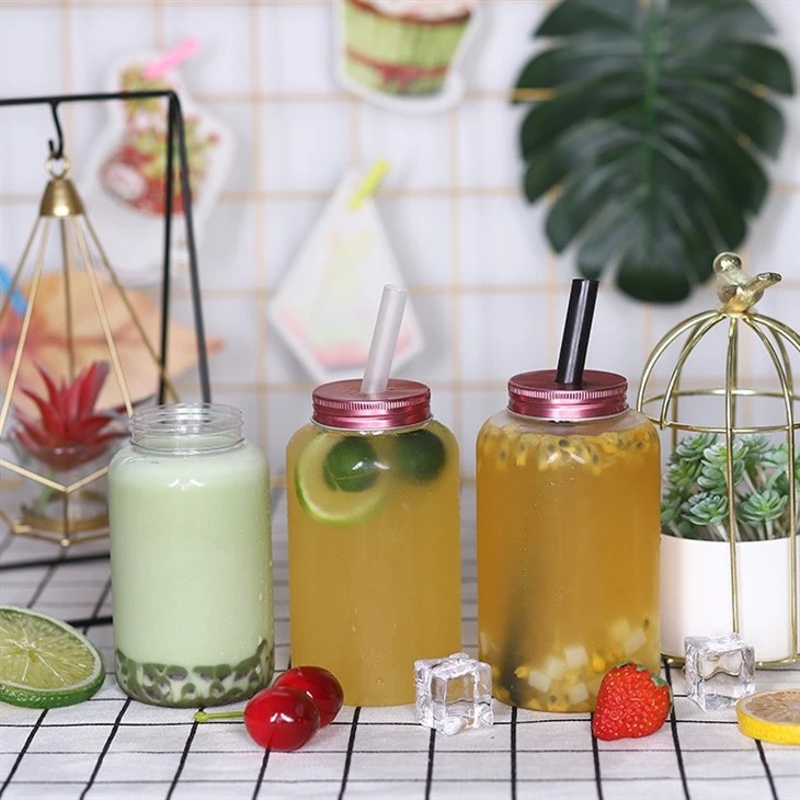 Plastic PET Beverage Bottle With Aluminum Cap