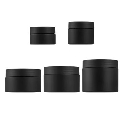 Toples Plastik Hitam Matte Untuk Krim Kapasitas Custom