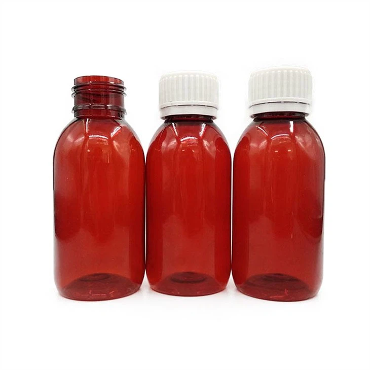 Botol Plastik Sirup Kosong PET Kelas Farmasi Untuk Cairan Obat