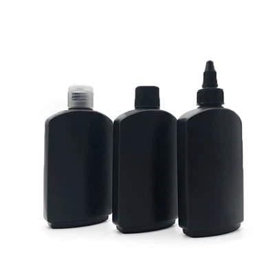 Botol Peras Stok Botol Hitam Datar 60ml yang Disesuaikan Dengan Tutup Putar Tajam